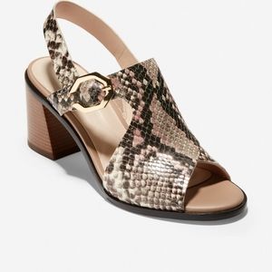 Cole Haan Jamala Block Heel Python Print Leather
